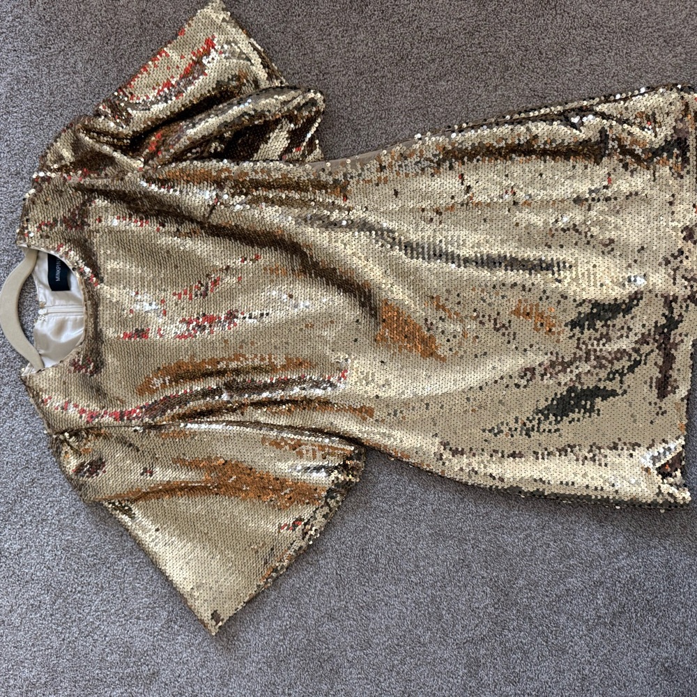 MINKPINK Shimmering Gold Sequin Mini Dress